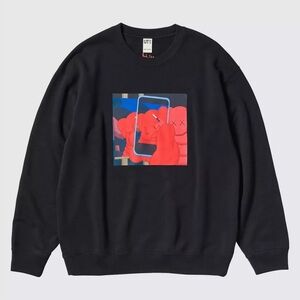 KAWS x Uniqlo + Warhol Graphic Crewneck Sweatshirt - Black, XL